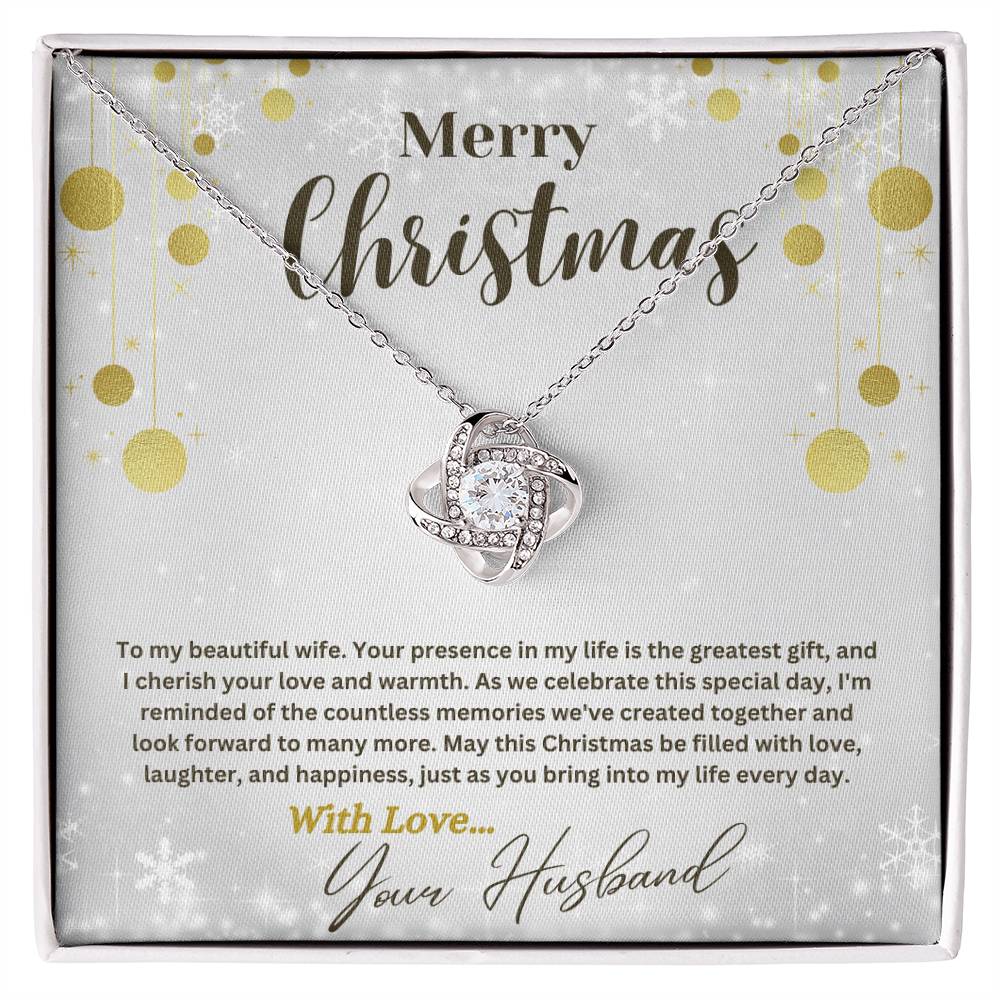 Christmas Love Knot Necklace, To My Beautiful Wife