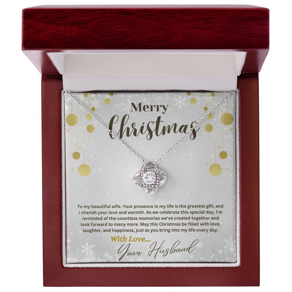 Christmas Love Knot Necklace, To My Beautiful Wife